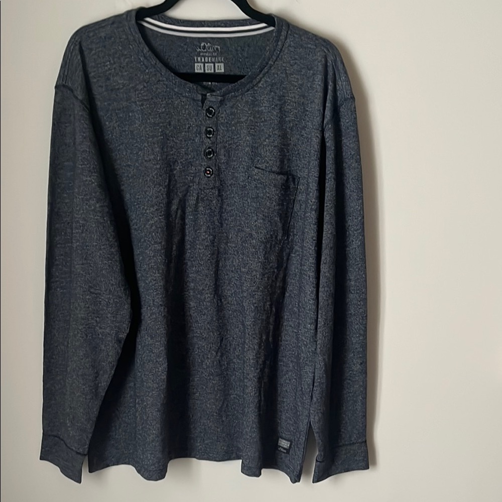 S.Oliver Appeal CO XXXL Men's Gray Henley Shirt